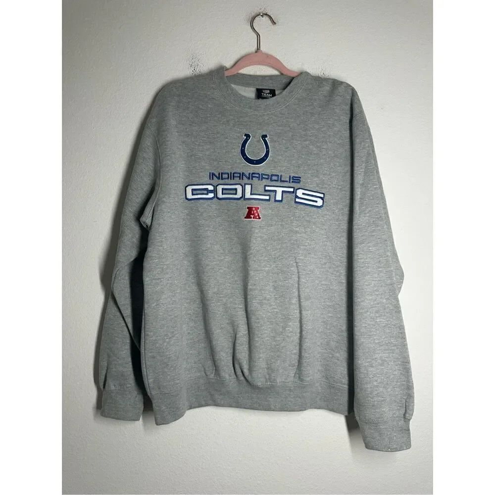 VINTAGE NFL TEAM APPAREL INDIANAPOLIS COLTS COTTON BLEND SWEATSHIRT SIZE L GRAY